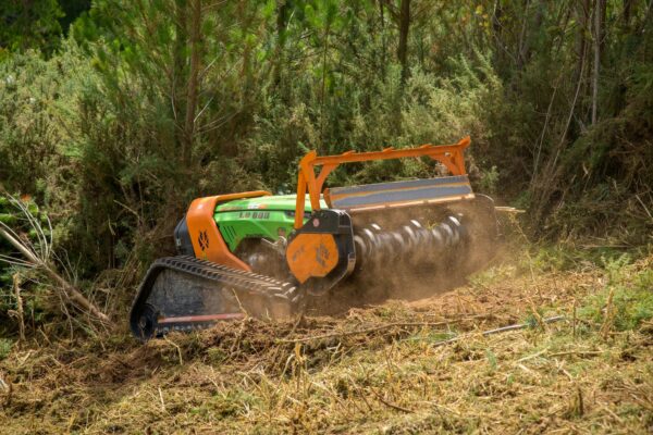 A mulching machine providing site clearing services in Christchurch, New Zealand